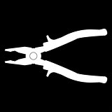 Pliers the white color icon .