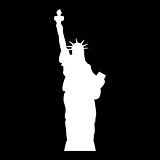 Statue Of Liberty the white color icon .