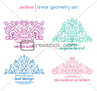 Vector linear abstract emblems