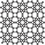 Geometric seamless pattern, Arabic ornament style, tiled design in black and white