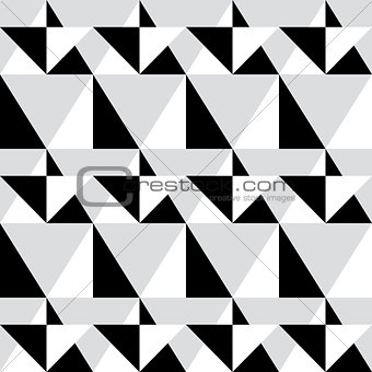 Geometric seamless pattern - abstract black and white shapes, illustration background