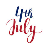 Vector calligraphy 4th of July celebration icons