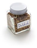 homemade dukkah in a jar, egyptian condiment