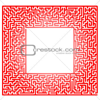 Red Labyrinth Isolated on White Background