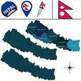 Map of Nepal with Provinces