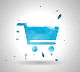 watercolor shopping cart icon