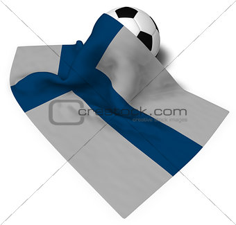 soccer ball and flag of finland - 3d rendering