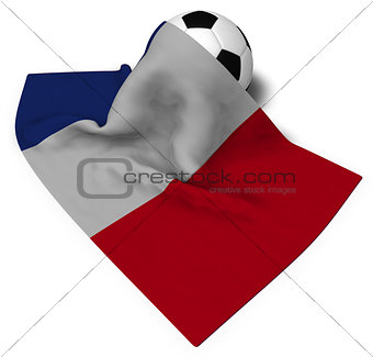 soccer ball and flag of france - 3d rendering