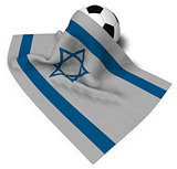 soccer ball and flag of israel - 3d rendering