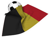 soccer ball and flag of belgium - 3d rendering