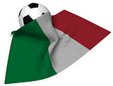 soccer ball and flag of italy - 3d rendering