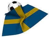 soccer ball and flag of sweden - 3d rendering