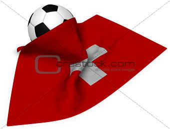 soccerball and flag of switzerland - 3d rendering
