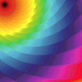 Abstract pattern with twisted bands in spectrum colors