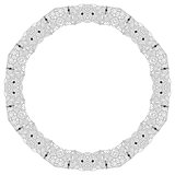Round frame for coloring. Vector decorative zentangle object