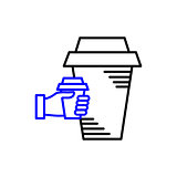 Line art icon, Coffee Cup Icon, Food Outlin Drink, Coffee icon. Vector line art icon