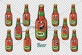 beer bottle emotions characters collection set