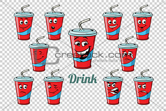 drink Cola tube emotions characters collection set