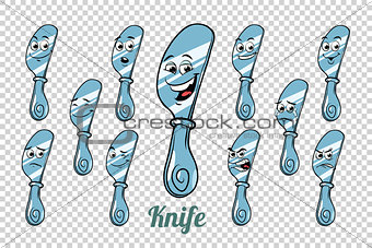 table knife emotions characters collection set