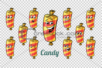 confectionery sweet candy in the wrapper emotions characters col