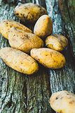Potatoes on wood