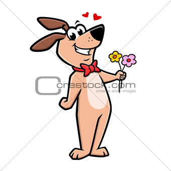Cartoon Romantic Dog