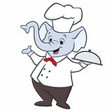Cartoon Chef Elephant