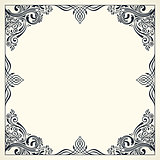 Calligraphic border frame. Design template for wedding greeting card, invitation, menu
