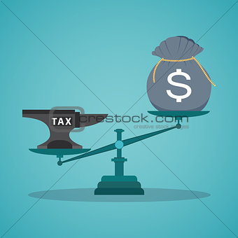Concept balancing with income and tax.