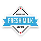 Milk label vintage blue