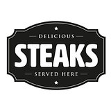 Steaks vintage sign black
