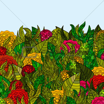 hand drawn vector floral background