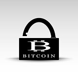 Opened lock with bitcoin logo