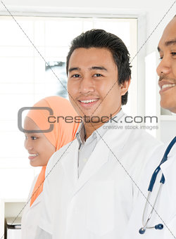 Happy Asian medical team