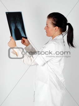 female doctor with x-ray