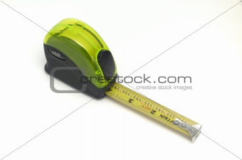yellow tape measure on white