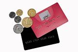 Credit cards with coins
