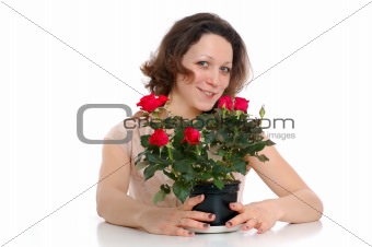 woman with roses