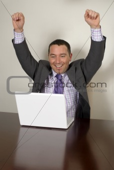 Happy young businessman