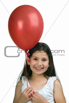 girl and a red balloon
