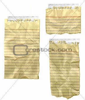 Ripped Wrinkled Old Taped Note Paper 