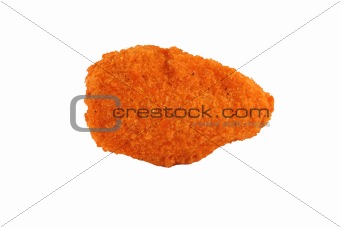 Isolated chicken nugget on white