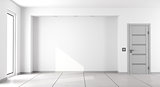 Empty white minimalist living room