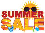 Summer Sale Beach Theme Banner Illustration
