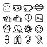 Web line icons, Website navigation flat design icon collection - users, blog, store