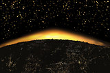 Exoplanet or extrasolar planet. Vector illustration.