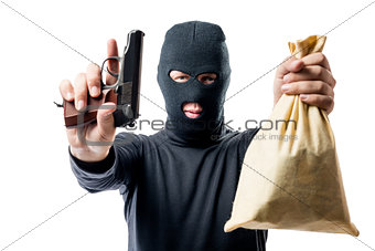criminal with a bag of money was arrested, a robber understands 