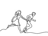 Happy running couple