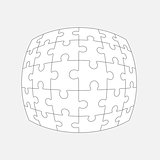 Six jigsaw puzzle parts, blank vector 6x5 pieces