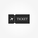 Blank ticket plane icon. Travel symbol.